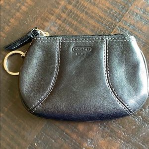 Coach leather coin purse keychain